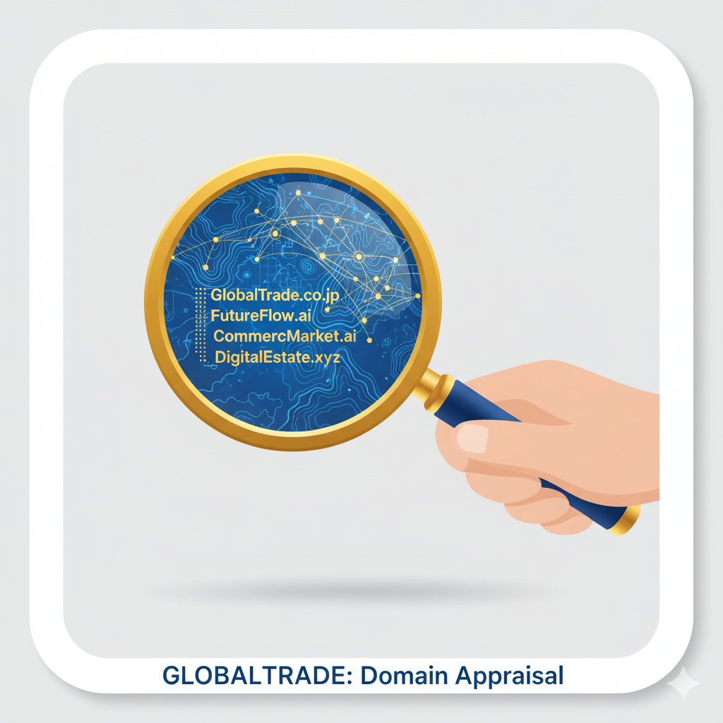 価値あるドメイン（土地）を選定する鑑定眼を象徴するビジュアル